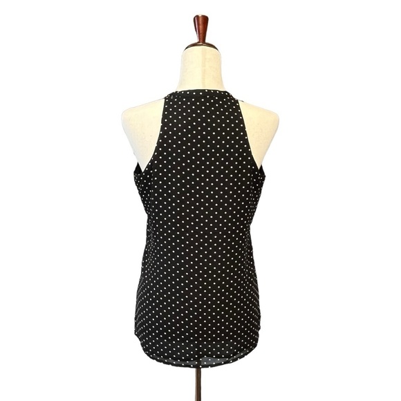 Vince Camuto Halter Look Polka Dot Sleeveless Ruffle Blouse. B&W Size 4 #1196 - Picture 4 of 7